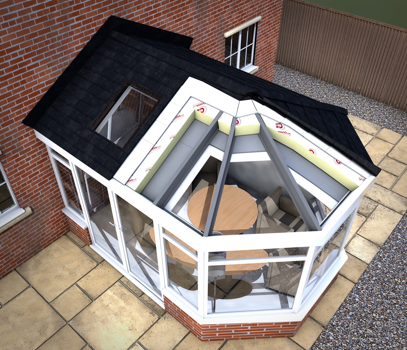 Lightweight tiled roof system used in Leka conservatory roof replacement